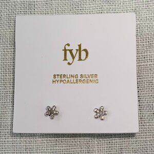 FYB Petite Daisy Stud Earrings Silver